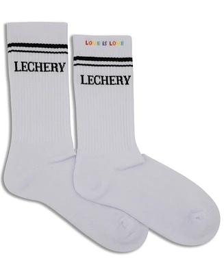 Lechery Women's Love Is Love Varsity Striped Crew Socks