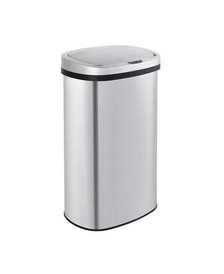 15.85 Gal./60 Liter Stainless Steel Oval Motion Sensor Trash Can for Kitchen