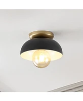 Paulina 8.5" 1-Light Classic Industrial Iron Led Flush Mount