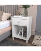 Wooden Nightstand With One Drawer One Shelf For Kids, Adults