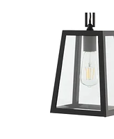 Glendale 6.75" 1-Light Farmhouse Industrial Iron, Glass Outdoor Led Pendant