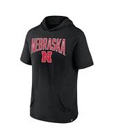 Men's Fanatics Black Nebraska Huskers Outline Lower Arch Hoodie T-shirt