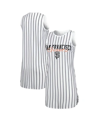 Women's Concepts Sport White San Francisco Giants Reel Pinstripe Knit Sleeveless Nightshirt