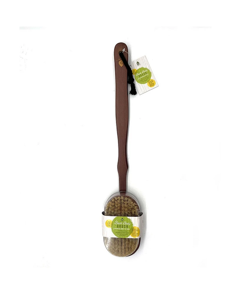Pursonic 100% natural Bath Body Brush with Long Bamboo Handle