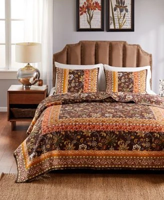 Greenland Home Fashions Audrey Floral Print Quilt Set