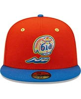 Men's New Era Orange, Blue Calaveras De West Michigan Copa La Diversion 59FIFTY Fitted Hat