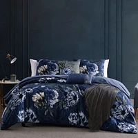 Bebejan Forget Me Not Bedding 100% Cotton Sateen 5 Piece Reversible Queen Comforter Set