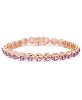 Amethyst Heart Link Bracelet (5-3/4 ct. t.w.) in Rose Gold-Plated Sterling Silver
