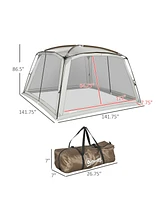 Outsunny Screen Tent, 12' x 12' Screen House Room with UV50+ Protection