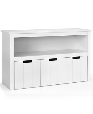 Kid Toy Storage Cabinet 3 Drawer Chest w/Wheels Large Storage Cube Shelf