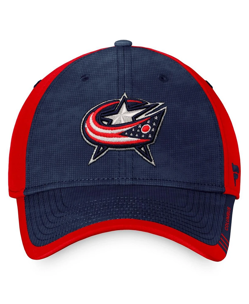Men's Fanatics Navy, Red Columbus Blue Jackets Authentic Pro Rink Camo Flex Hat