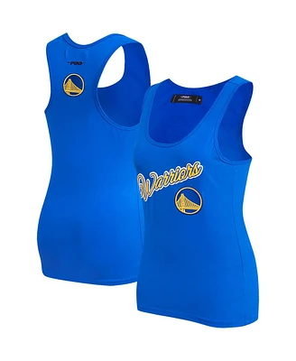 Women's Pro Standard Royal Golden State Warriors Script Tank Top