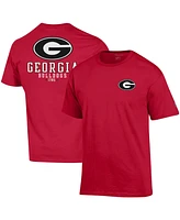 Men's Champion Red Georgia Bulldogs Stack 2-Hit T-shirt