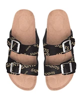 Women's Foco New Orleans Saints Mini Print Double-Buckle Sandals