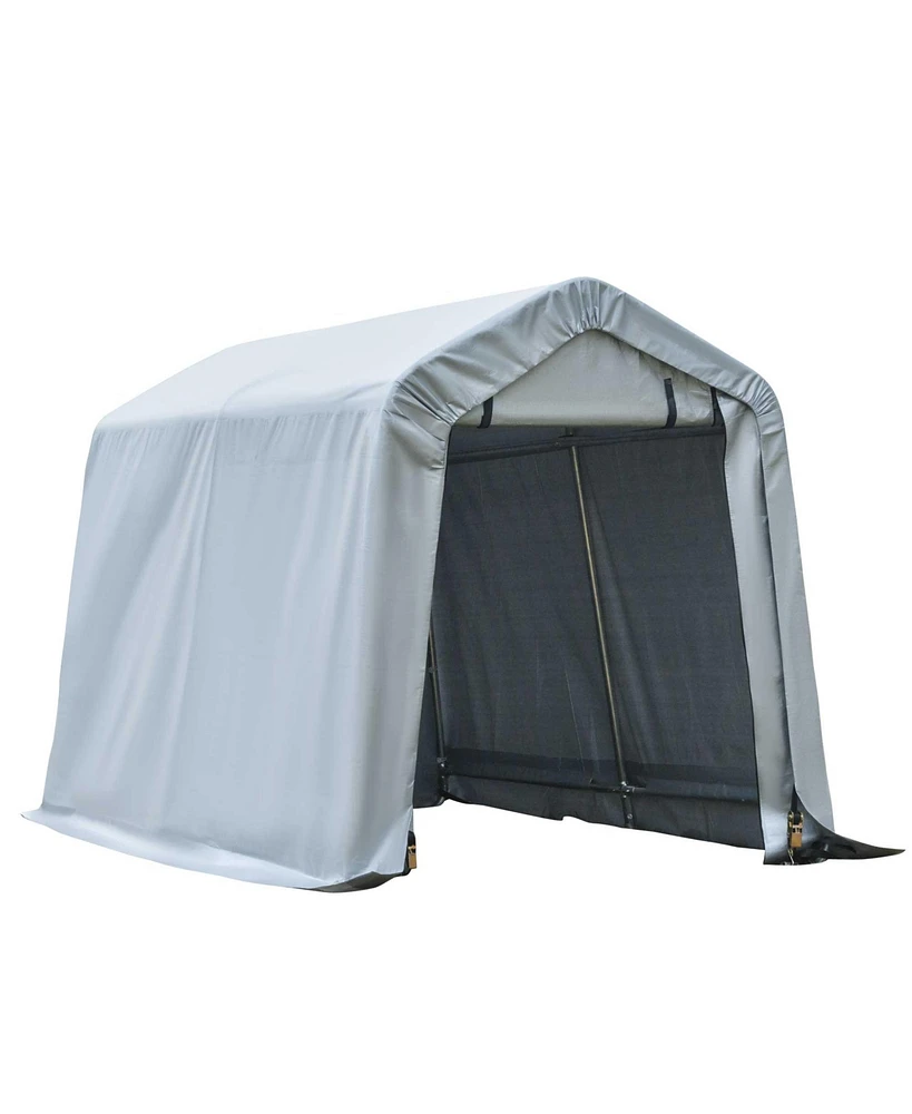 Outsunny 6'x8' Outdoor Carport Awning/Canopy w/ Weather-Fighting Material