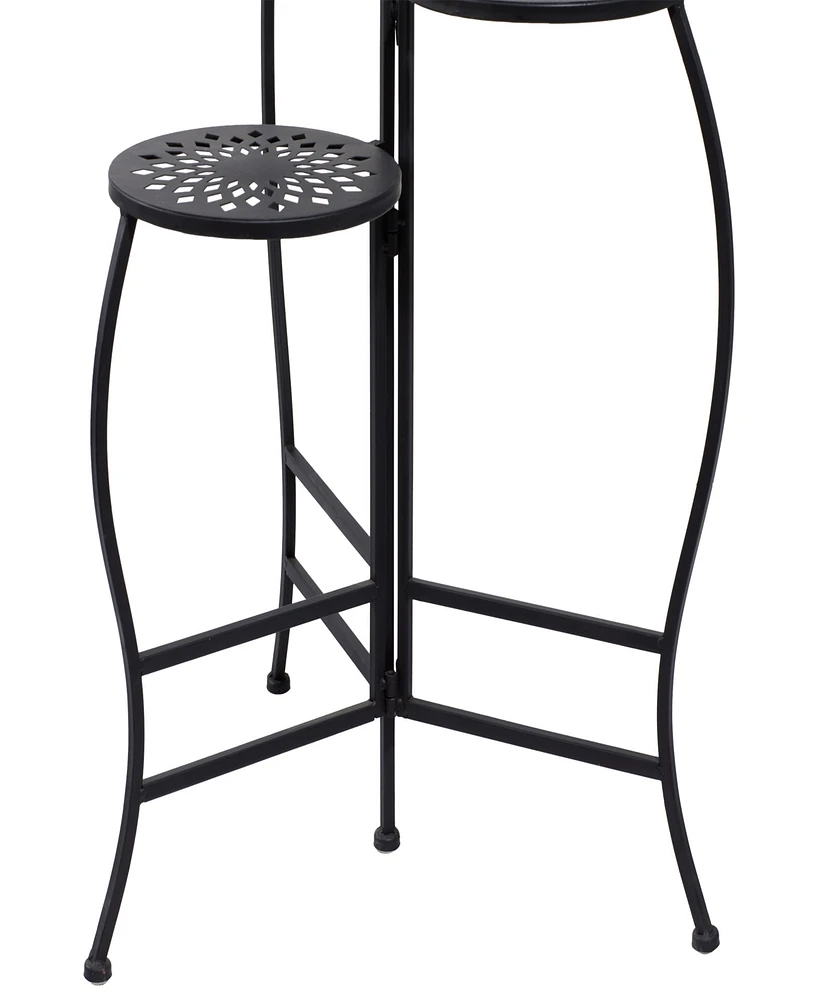 Rosemary Lane Metal Indoor Outdoor 3 Tier Floral Plant Stand