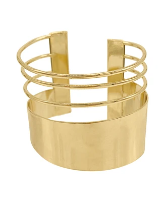 Adornia 14K Gold Plated Multi Strand Tall Cuff Bracelet