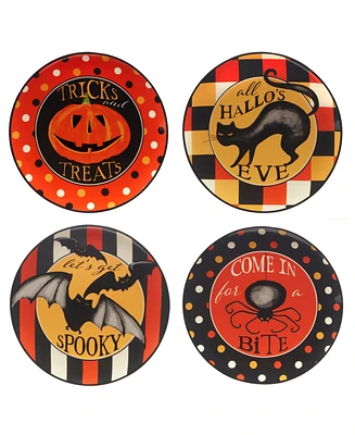 Certified International Spooky Halloween Set of 4 Dessert Plates, Service for 4