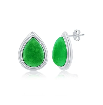 Sterling Silver, 10x14mm Pear-Shaped Earrings