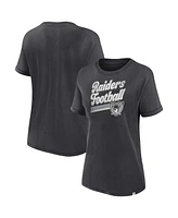Women's Fanatics Charcoal Las Vegas Raiders Hit Snow Washed T-shirt