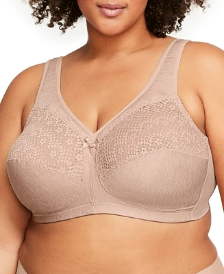 Women's Full Figure Plus Magic Lift Moisture Control Wirefree Bra 1064