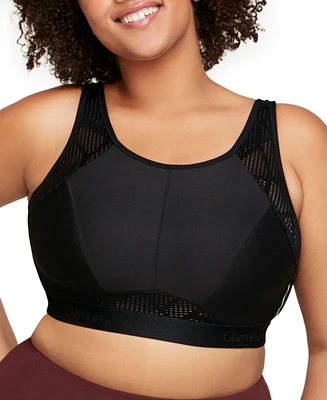 Full Figure Plus No-Sweat Mesh Sports Wirefree Bra 1068