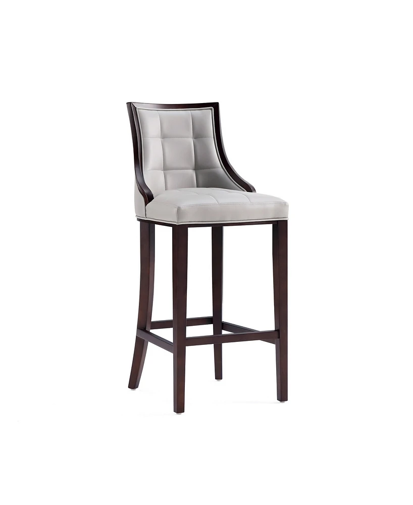 Manhattan Comfort Fifth Avenue 19" L Beech Wood Faux Leather Upholstered Barstool