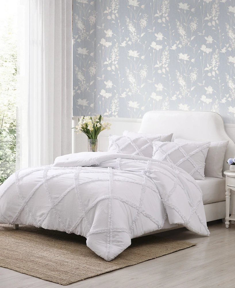 Laura Ashley Norah Solid Microfiber Piece Comforter Set