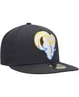 Men's New Era Graphite Los Angeles Rams Color Dim 59FIFTY Fitted Hat
