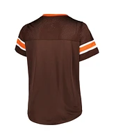 Women's Fanatics Brown Cleveland Browns Plus Original State Lace-Up T-shirt