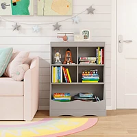 34.5" Kids Bookshelf with Anti-Tipping Kits Multi-functional Display Rack