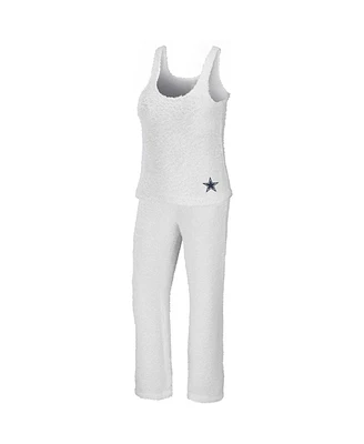 Women's Wear by Erin Andrews Cream Dallas Cowboys Cozy Scoop Neck Tank Top and Pants Sleep Set
