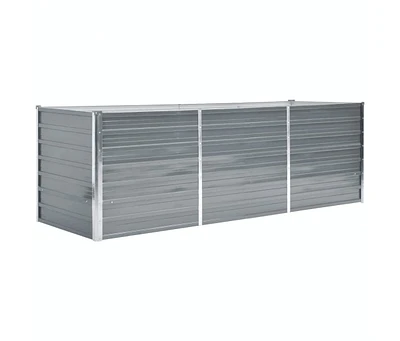 Garden Raised Bed Galvanized Steel 94.5"x31.5"x31.3" Gray