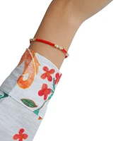 Minu Jewels Gold-Tone Moonstone & Red Coral Beaded Flex Bracelet