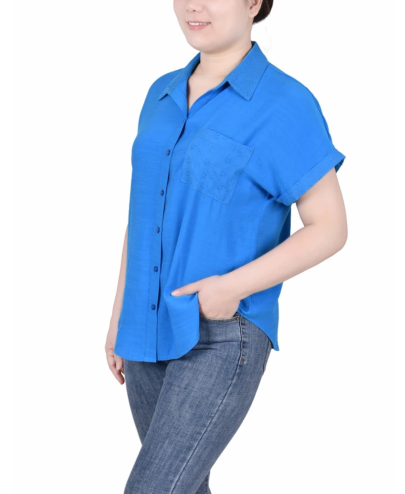 Ny Collection Women's Short Extended Sleeve Blouse