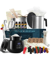 Hearth & Harbor Complete Diy Candle Making Kit for Adults & Kids - 12 Lb. Soy Wax & Electric Melting Pot
