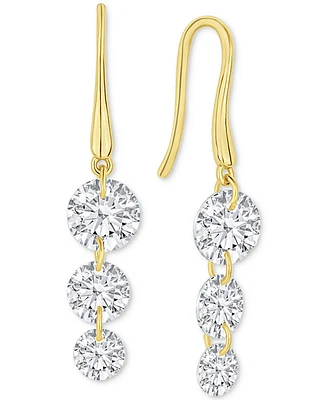 And Now This Cubic Zirconia Graduated Linear Drop Earrings