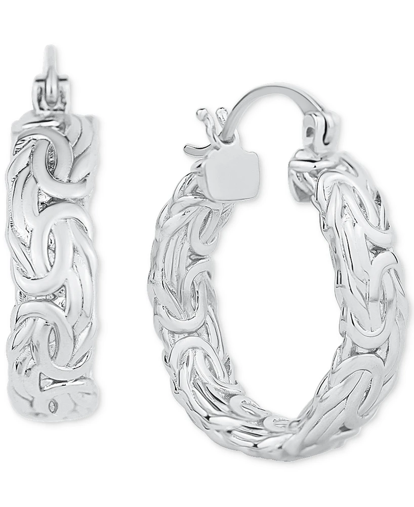 And Now This Byzantine Texture Small Hoop Earrings, 0.98"