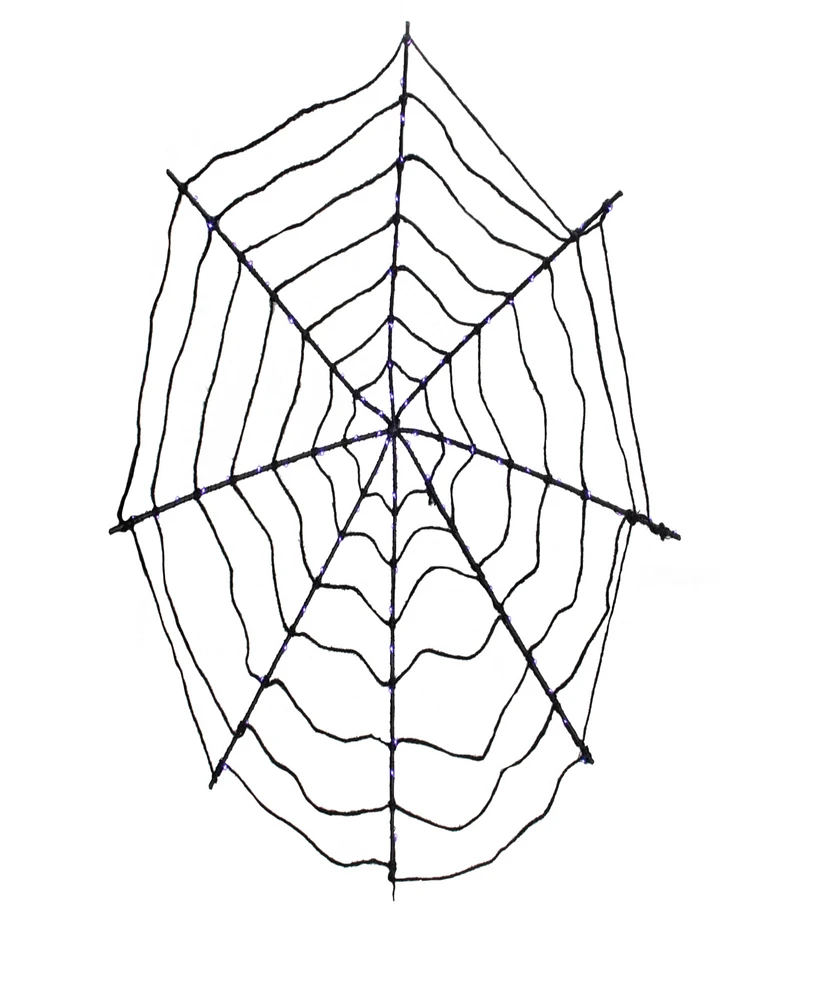 16" Lighted Battery Operated Spider Web Halloween Decoration with Led Lights