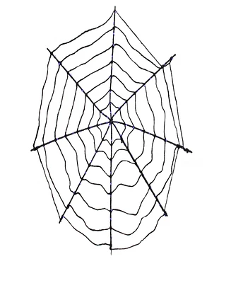 16" Lighted Battery Operated Spider Web Halloween Decoration with Led Lights