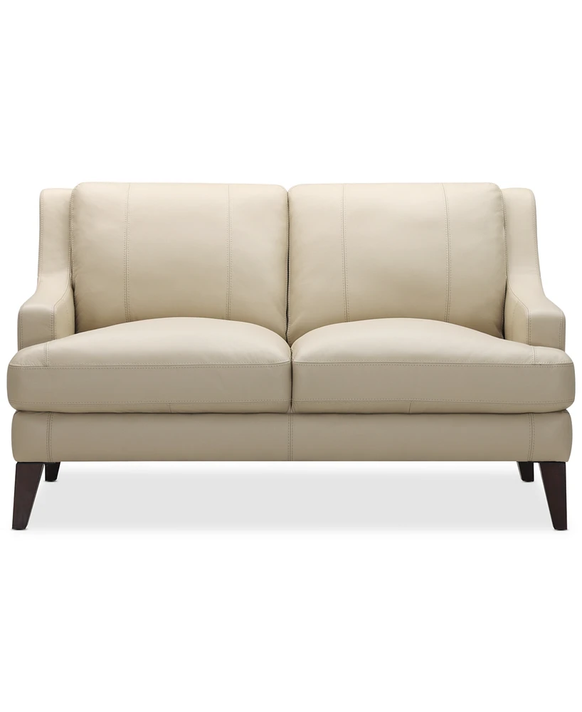 Collyn 59" Modern Leather Loveseat, Created for Macy's