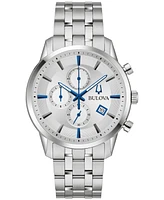 Bulova Men's Chronograph Classic Sutton Stainless Steel Bracelet Watch 41mm