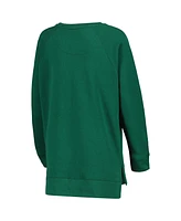 Women's Pressbox Green Oregon Ducks Steamboat Animal Print Raglan Pullover Sweatshirt