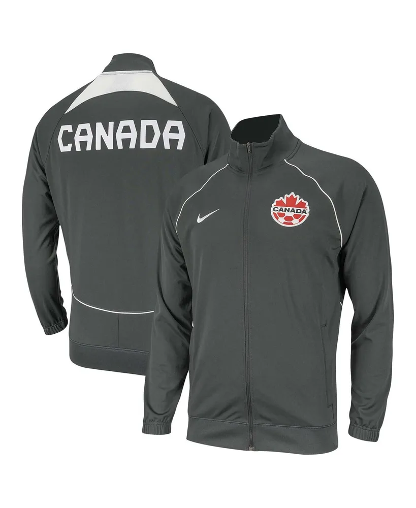 Men's Nike Gray Canada Soccer Anthem Raglan Full-Zip Jacket