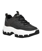 Guess Women's Bisun Lugged Rubber Sole Lace Up Platform Sneakers