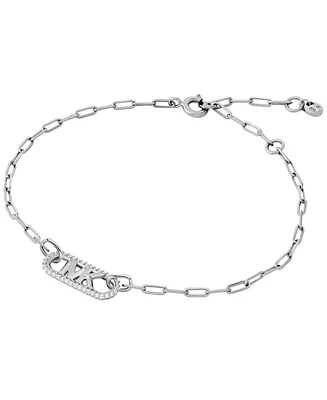 Michael Kors Sterling Silver Pave Empire Link Chain Bracelet