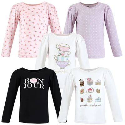 Hudson Baby Toddler Girls Long Sleeve T-Shirts, Fall Pumpkin Spice