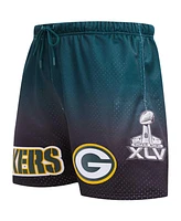 Men's Pro Standard Black, Green Bay Packers Ombre Mesh Shorts