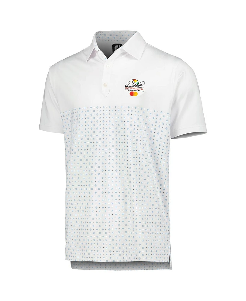 Men's FootJoy White Arnold Palmer Invitational Engineered Foulard Lisle Polo Shirt