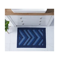 Ultra Soft Non Slip Shaggy Bath Rug - Chevron Design Small 17"x24"
